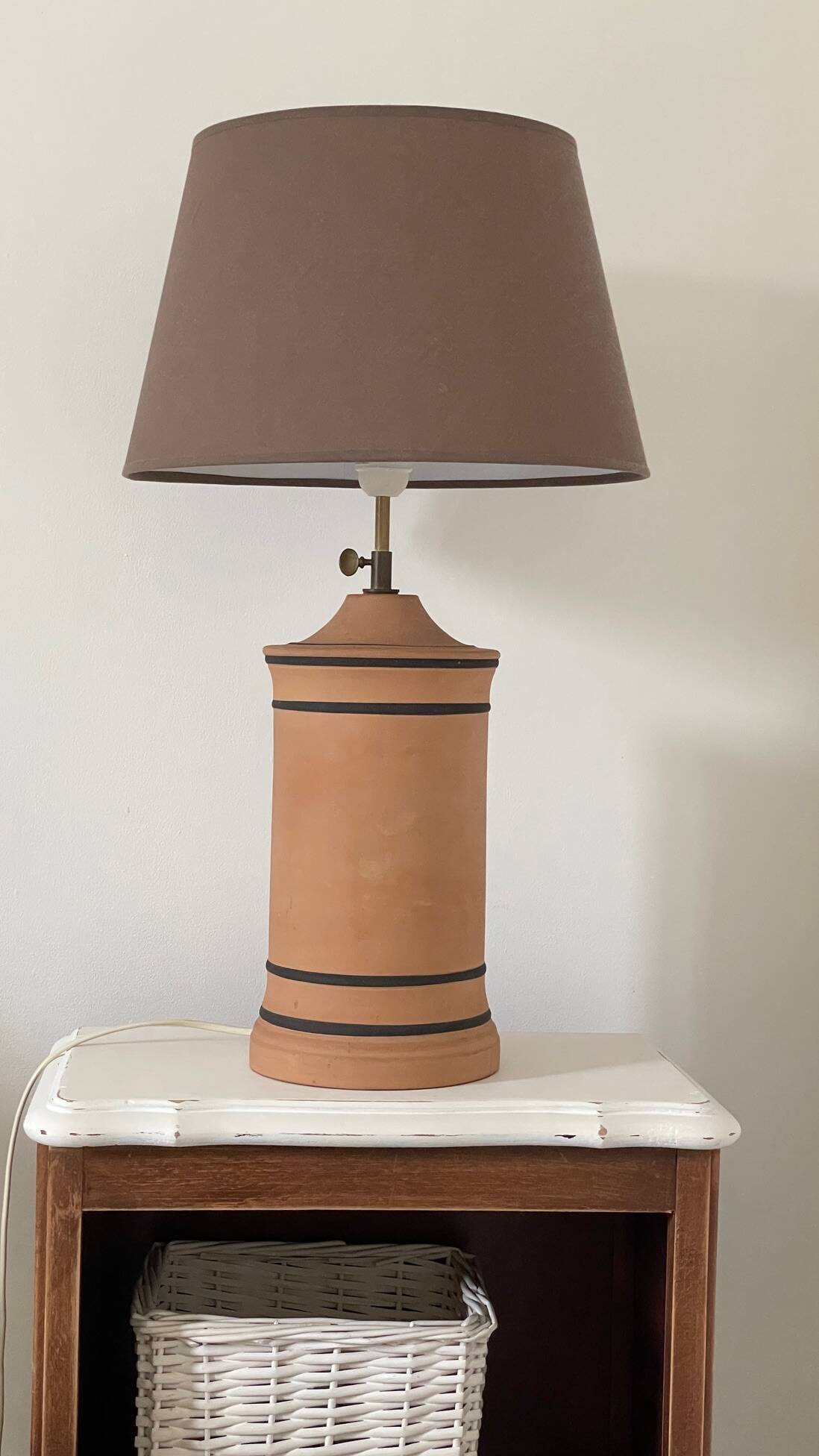 Lampe terracotta façon chanel vintage