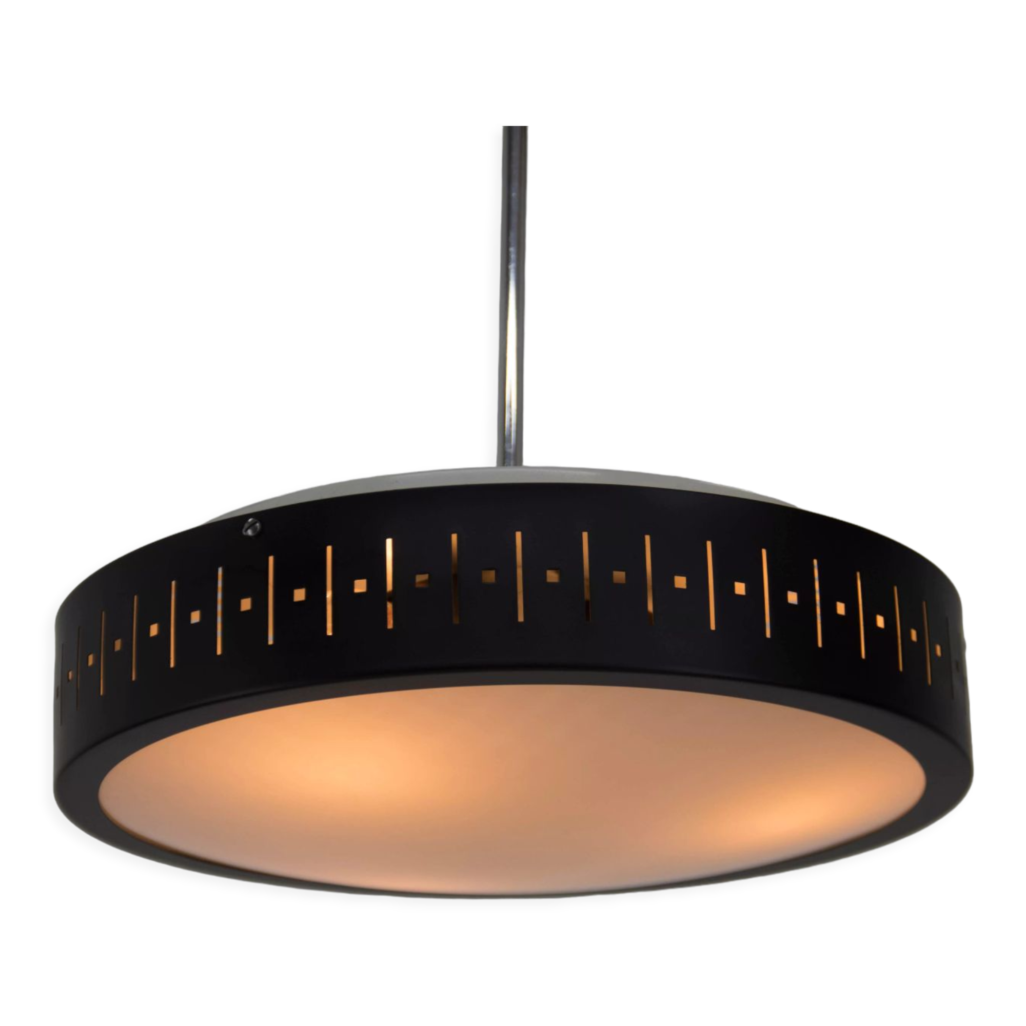 Mid-century black and white chandelier, 1960