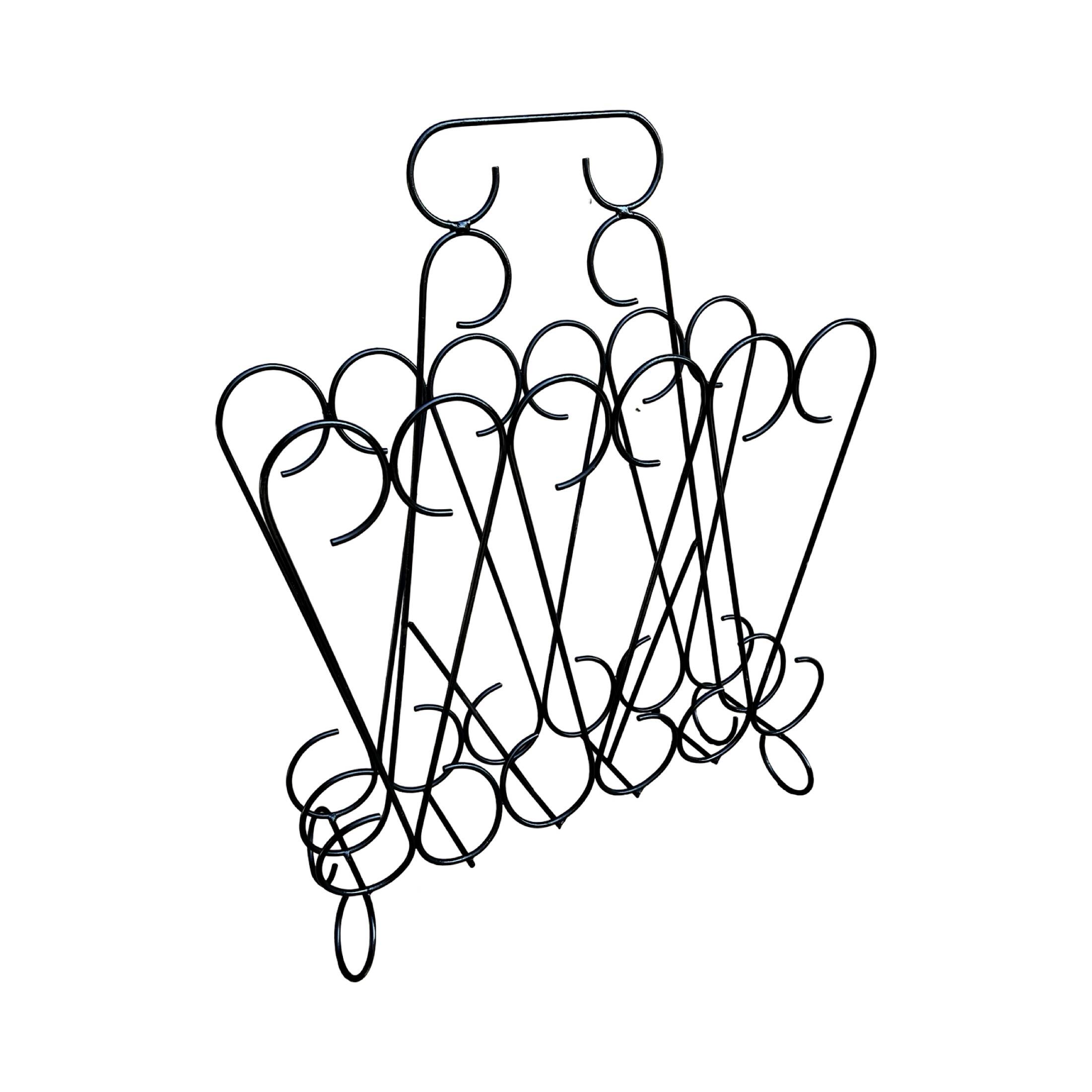 Openwork metalwork newspaper rack, Belgium 1970s