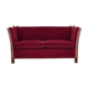 1970s, Danish 2-seater "Spanish" drop arm sofa, red furniture velour.