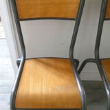 Pair of Mullca metal and wood chairs