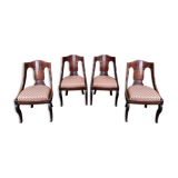 Suite of 4 Gondola Chairs in Mahogany Empire