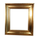 Cadre bois profil creux doré feuille d'or 35,5x32 feuillure  25x22 cm