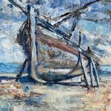 Signed stranded boat from 1973