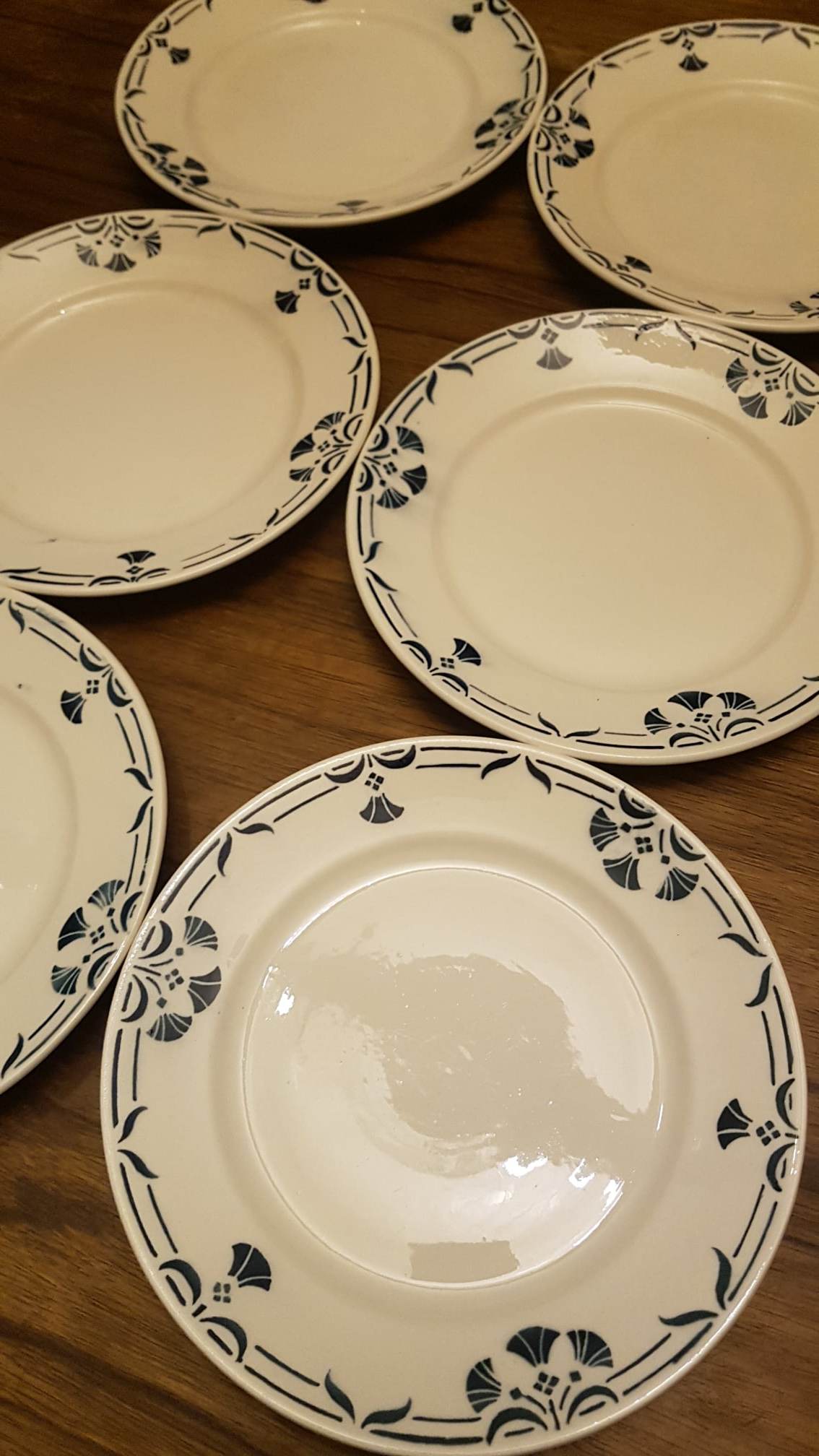 Set of 6 plates Badonviller model Dinan