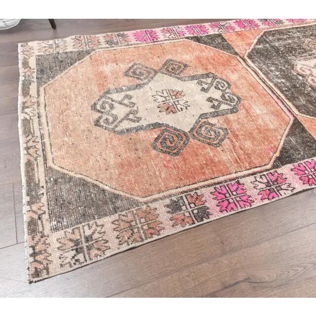 Turkish wool hand-knotted runner rug 103x305