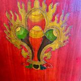 Buffet tibétain ancien peint à la main