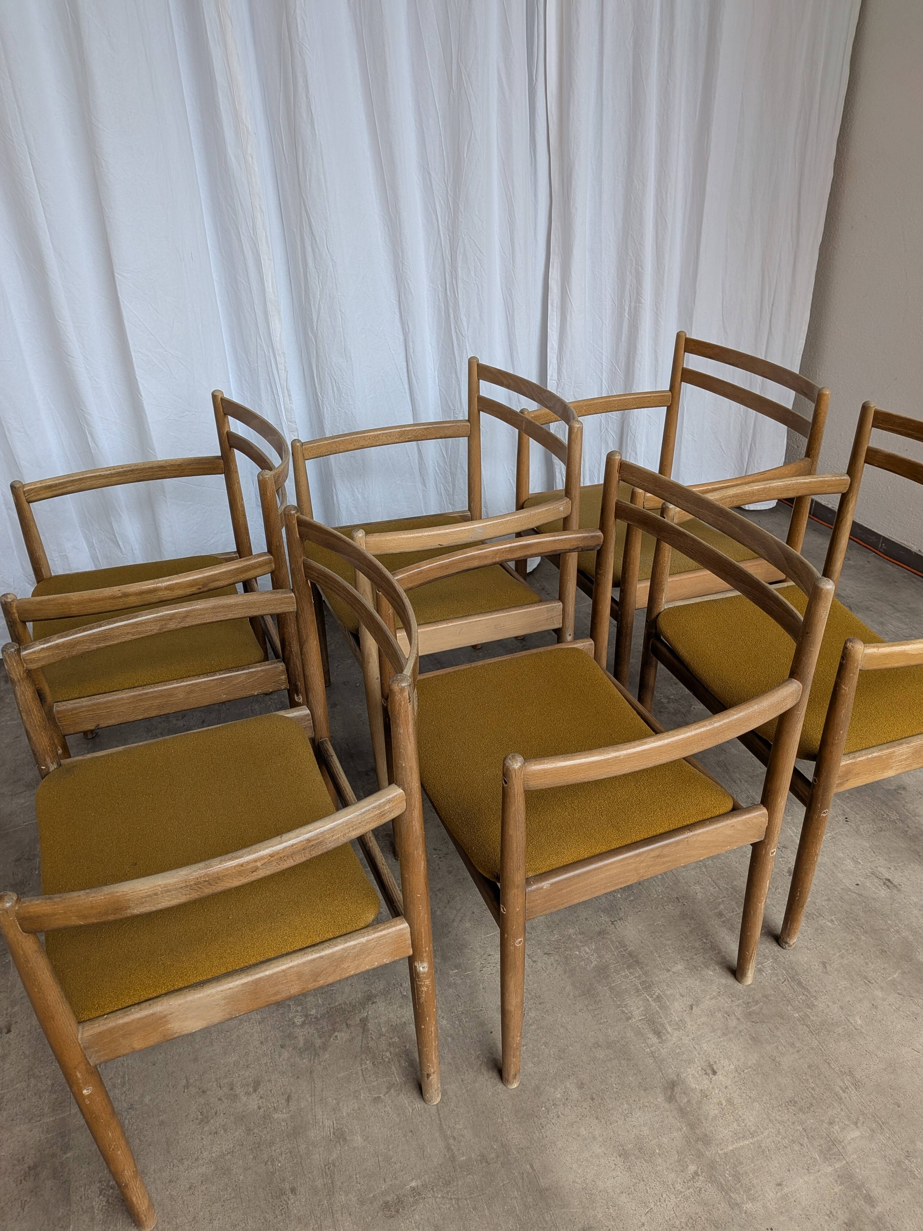Set of 6 Mid Century STOL Kamnik Armchairs / Yugoslav Vintage Dining Chair