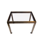 Pair of tables in golden brass