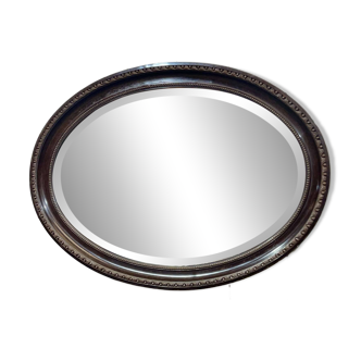 Napoleon III oval mirror in rosewood, late 19th century - 87x62cm