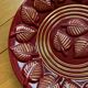 Fruit bowl - Saint Clément burgundy and gold dish