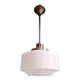 Art Deco pendant light in white opaline glass, 1930s
