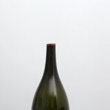 Large bottle vase - dark smoked glass