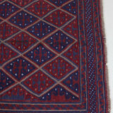 Afghan gazak geometric pattern rug 116x113cm
