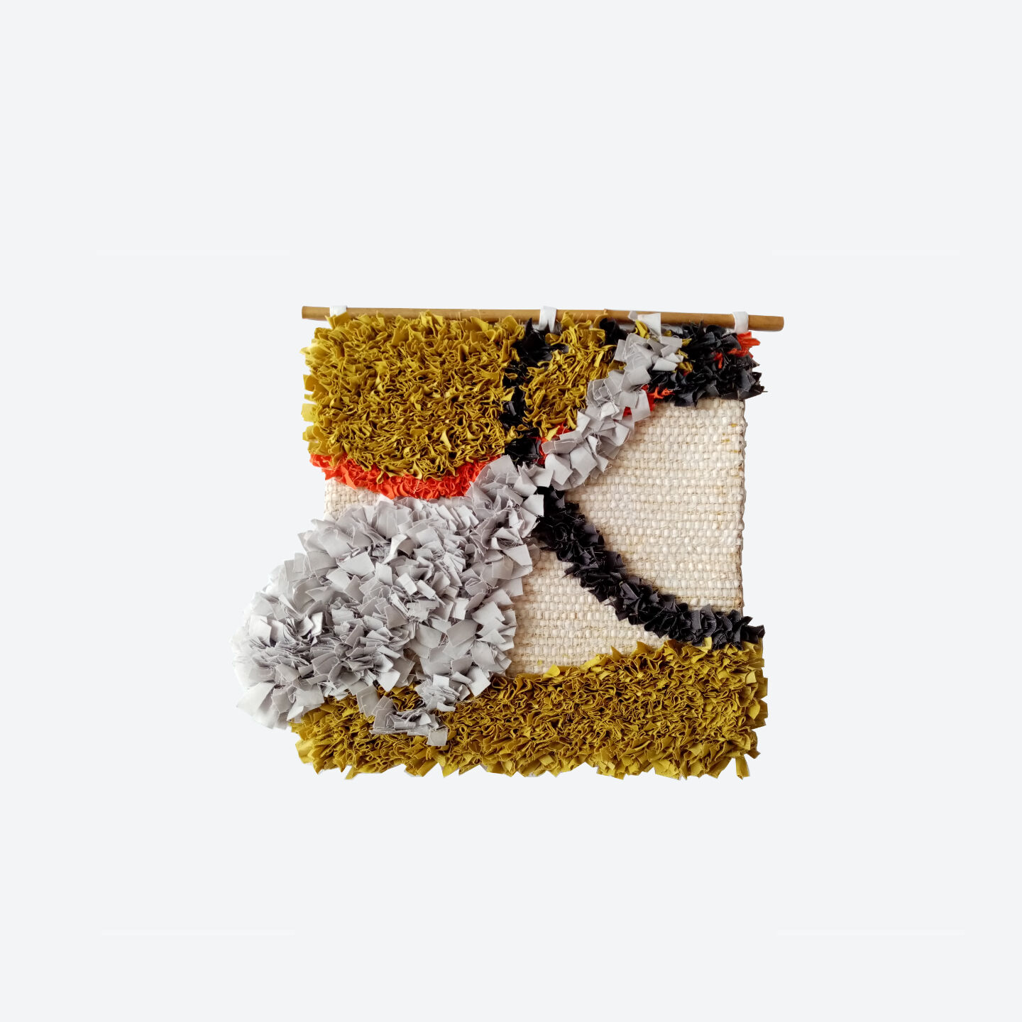 Contemporary handmade grey shaped fish tail cotton wall decor