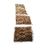 Lot des 4 tapis en raphia du Congo 60 x 70 cm