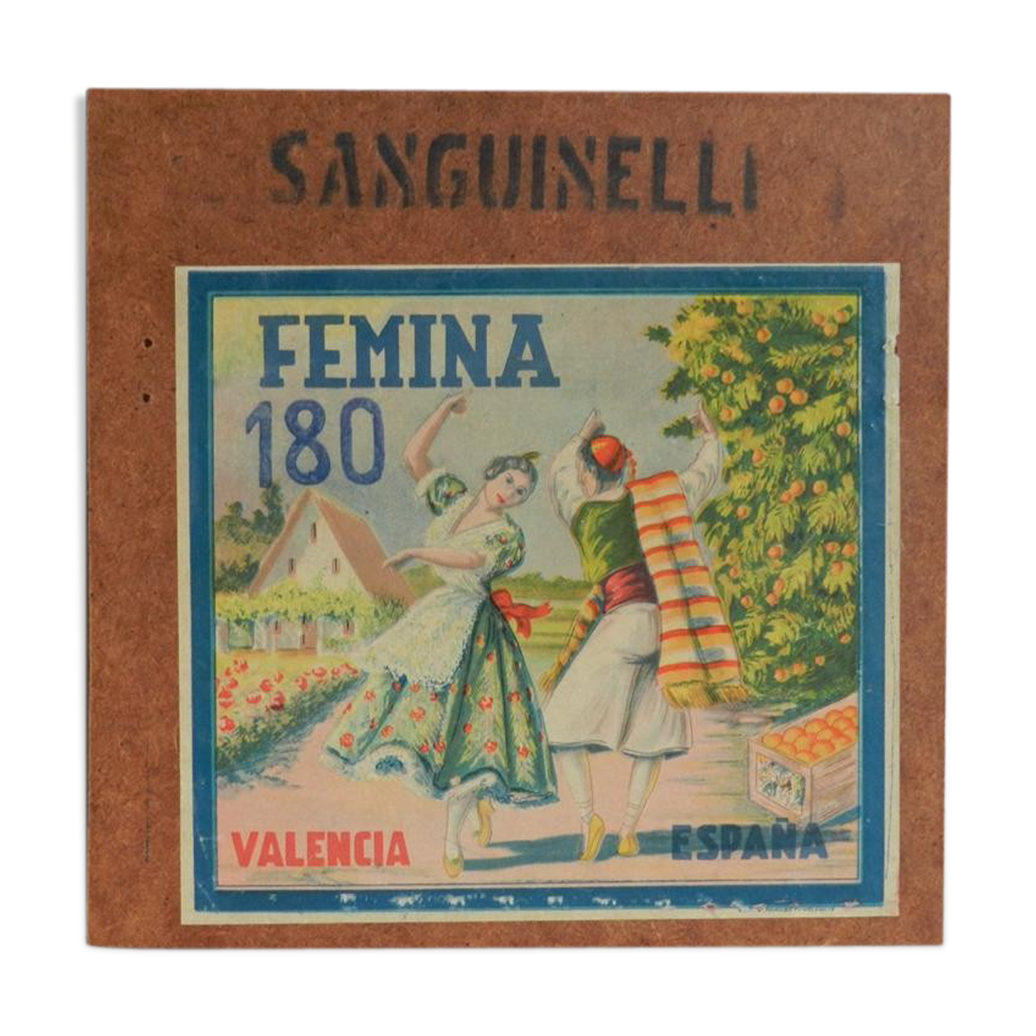 Orange crate poster Femina, Spain 1960/65