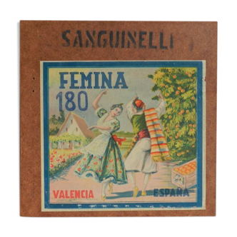 Orange crate poster Femina, Spain 1960/65