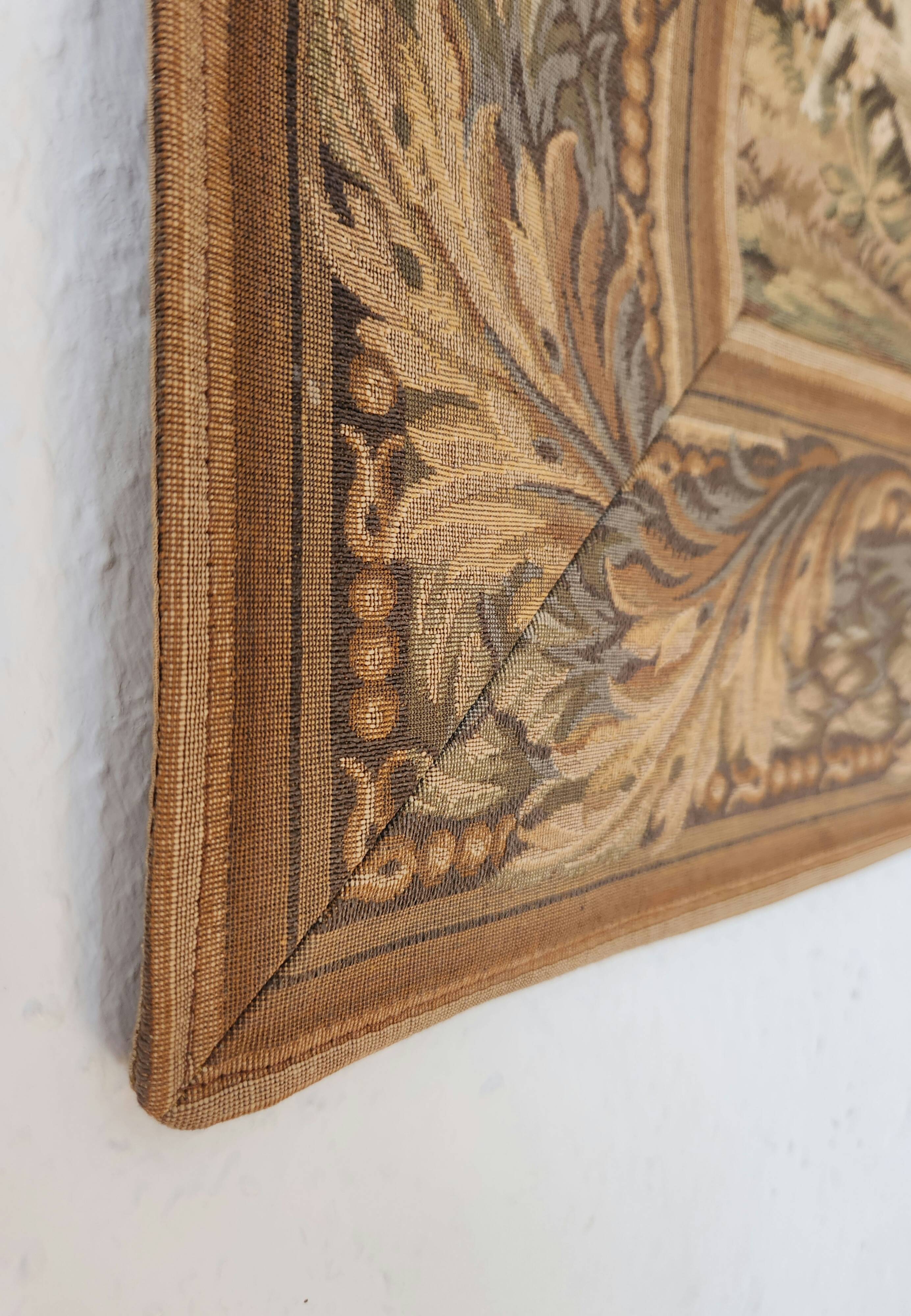 Tapestry Gobelin Hunting Landscape Rococo Jacquard Aubusson Style