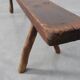 French Primitive Farmhouse Bench with Splayed Legs, 19th Century
