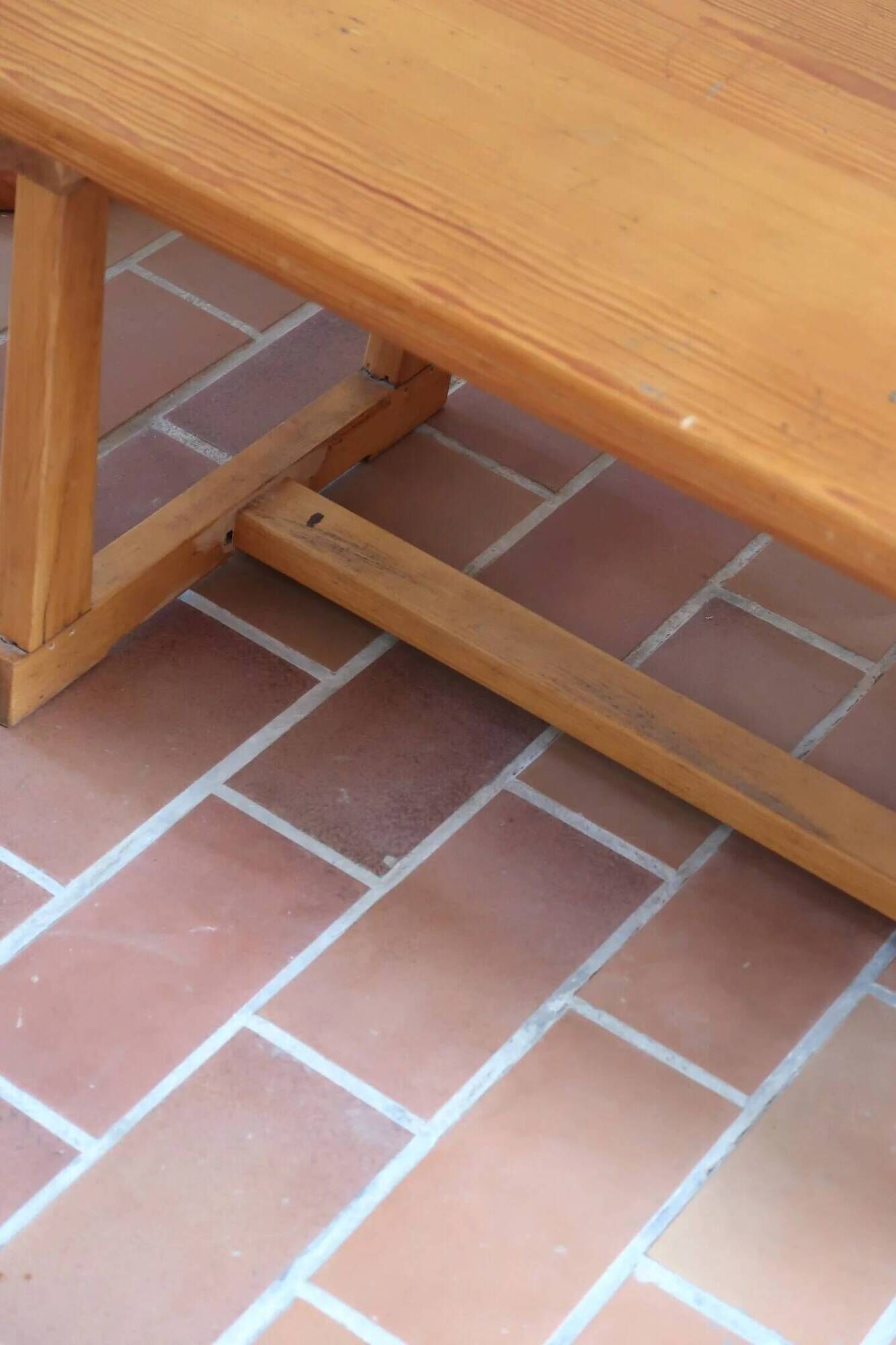 Rustic patinated solid pine coffee table.