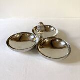 Silver-plated aperitif server / metal beggar, pine cone handle