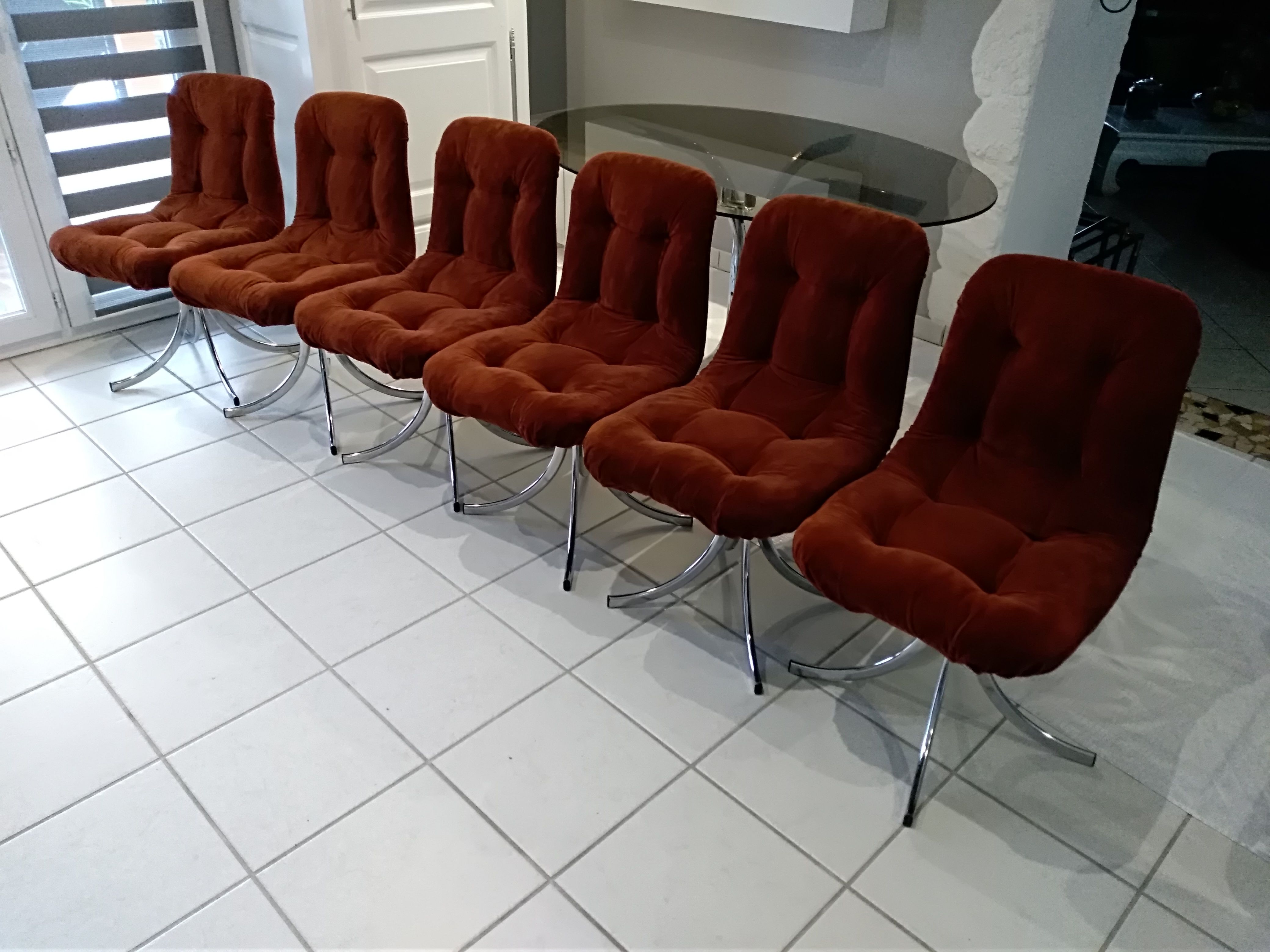Suite of 6 chairs of italian vintage design year 1970