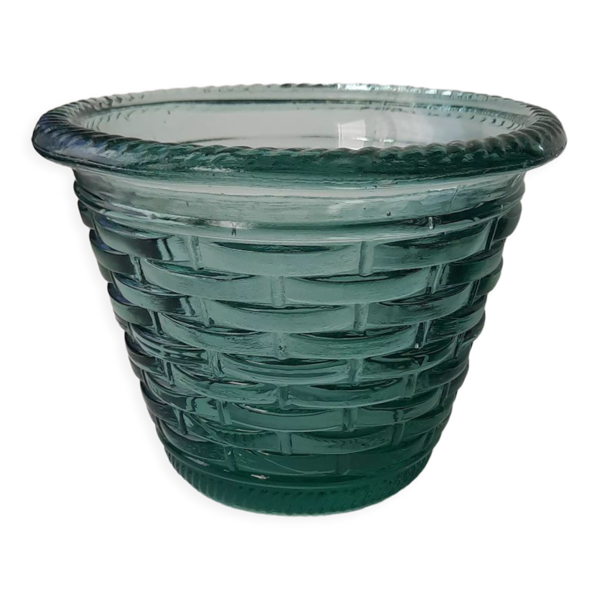 Rattan glass flower pot