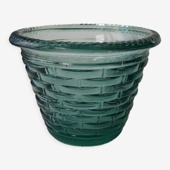 Rattan glass flower pot