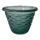 Pot de fleur en verre facon rotin