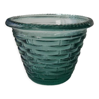 Rattan glass flower pot