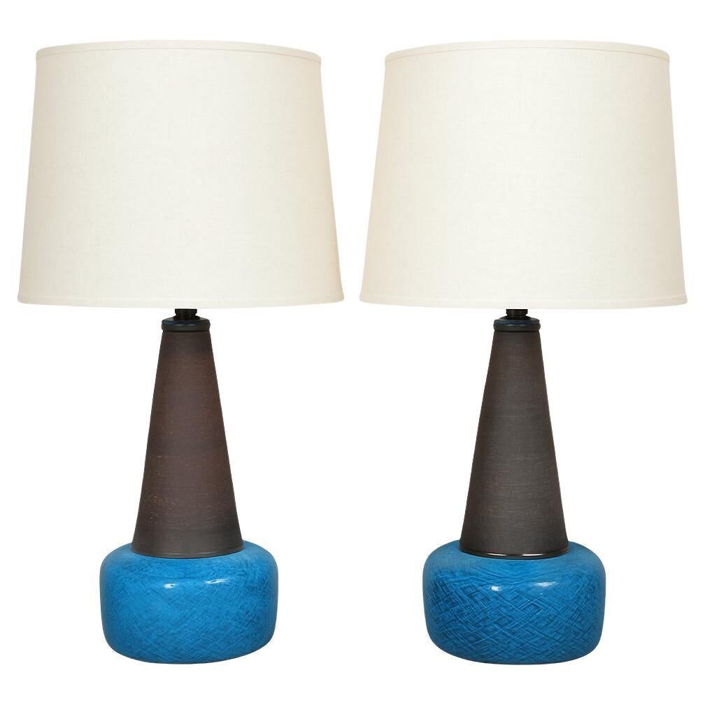Ceramic table lamps by Nils Kählert, Denmark, 1960s