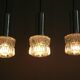 Triple pendant light in 60s style, cascade lamp, space age