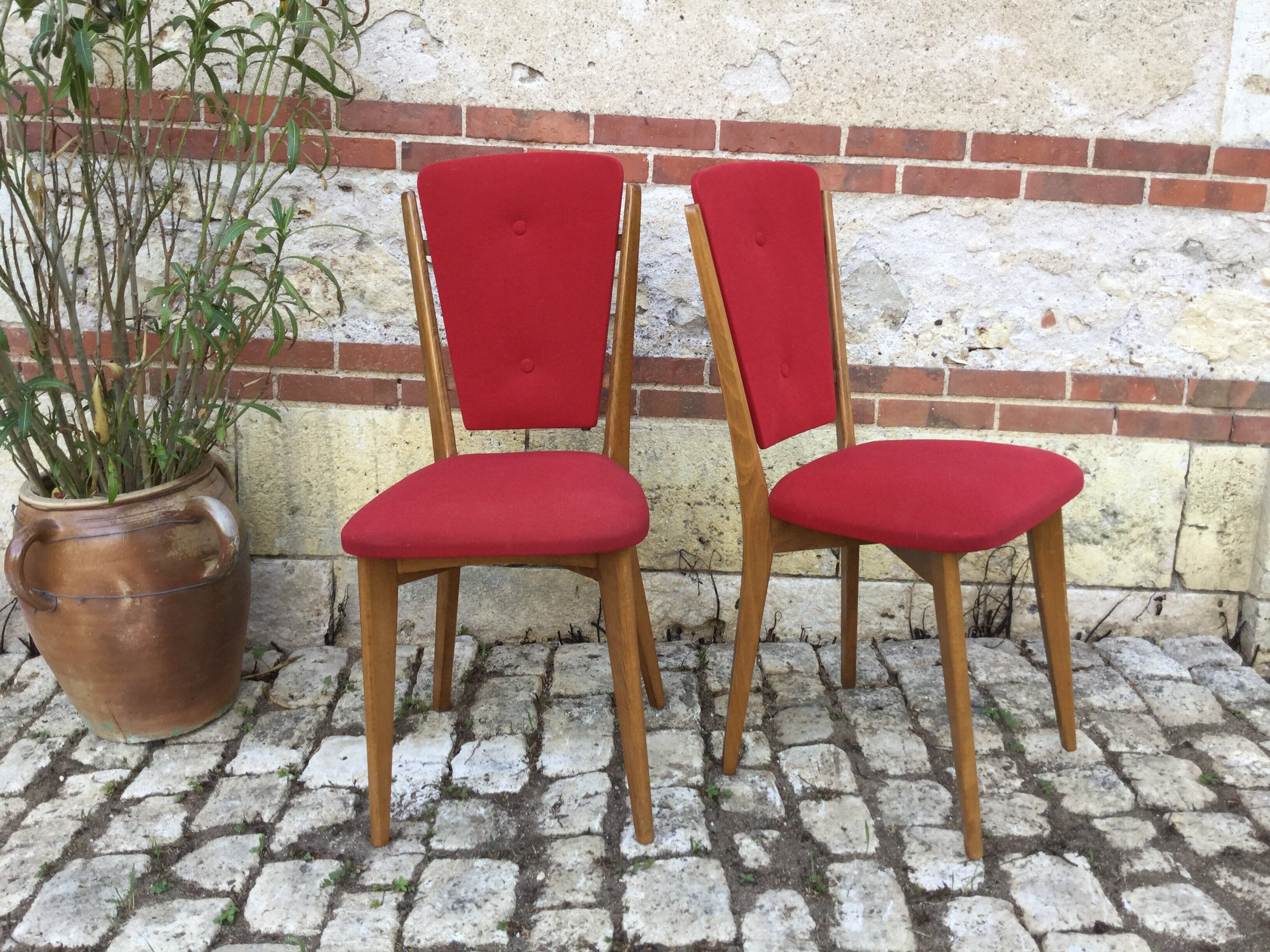 Red Scandinavian chair duo