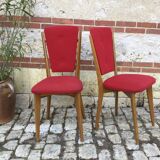 Red Scandinavian chair duo