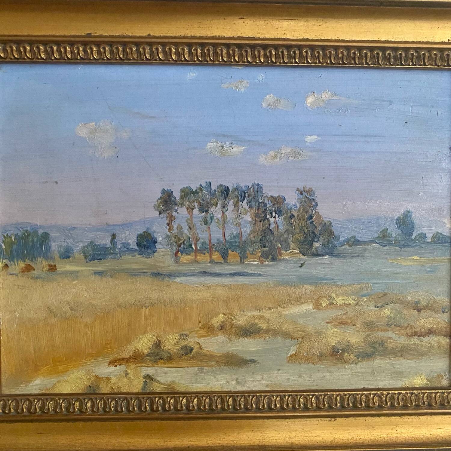 Framed landscape painting