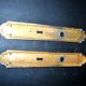 Set of 2 vintage hardware handle lock entries in gold-plated brass with pearl decor