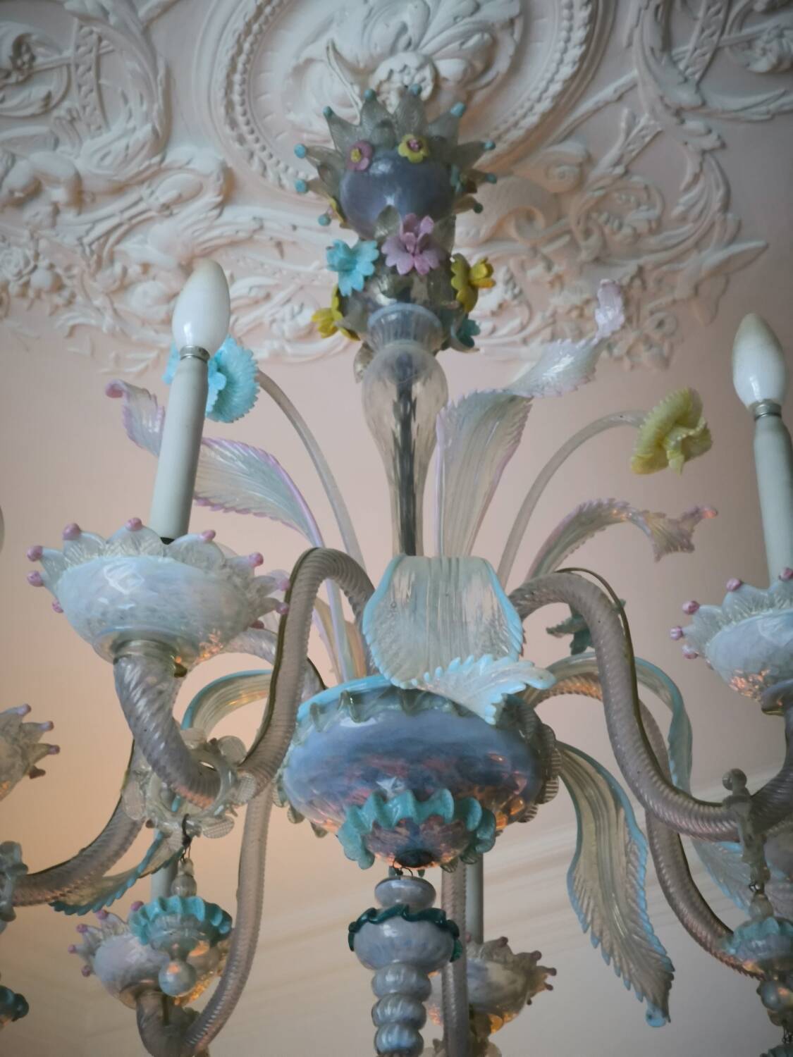 Multicolored Murano glass chandelier circa 1900