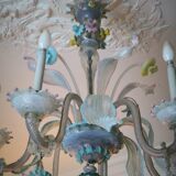 Lustre en verre Murano multicolore vers 1900
