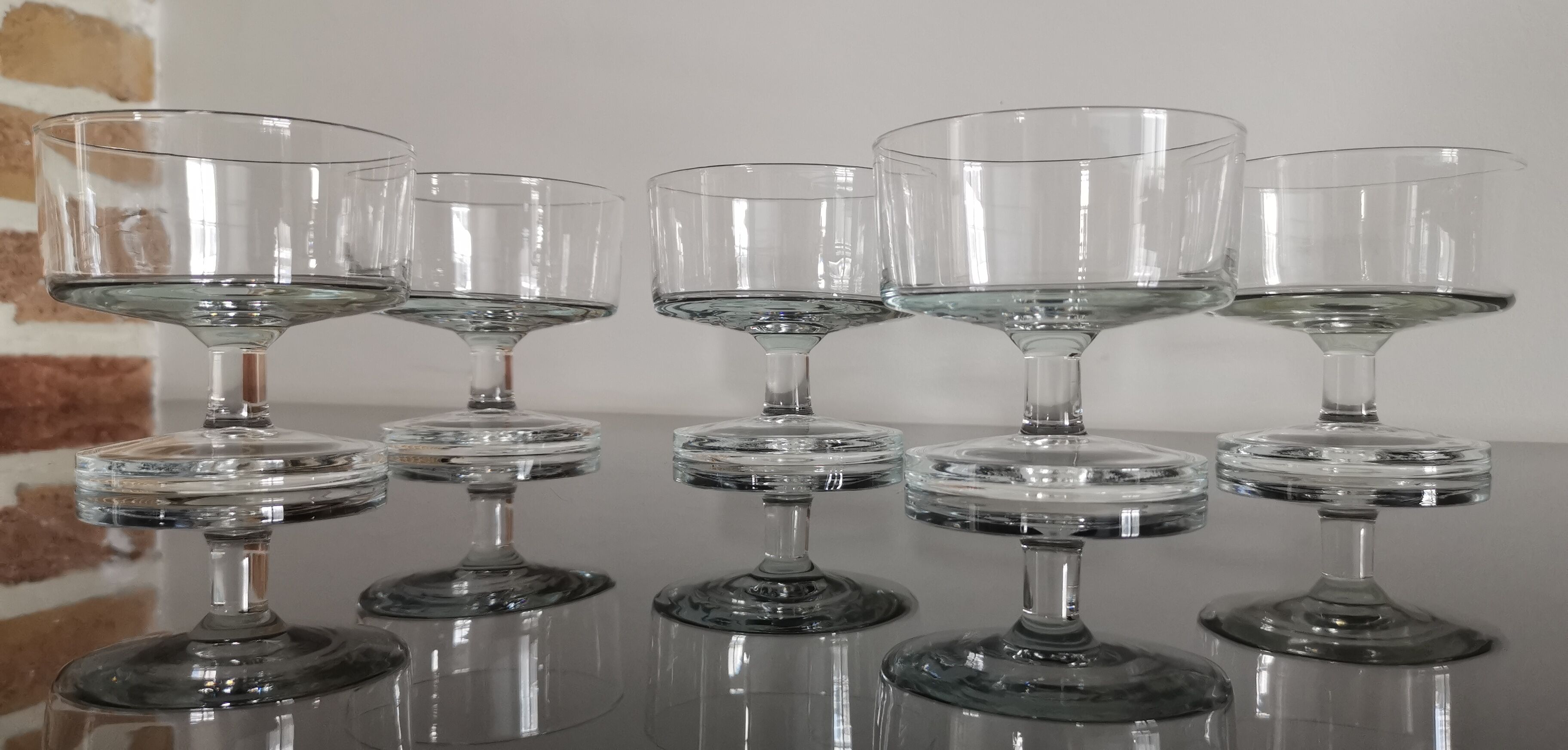 Set of 5 glasses of cavalier Luminarc transparent vintage 70'S champagne