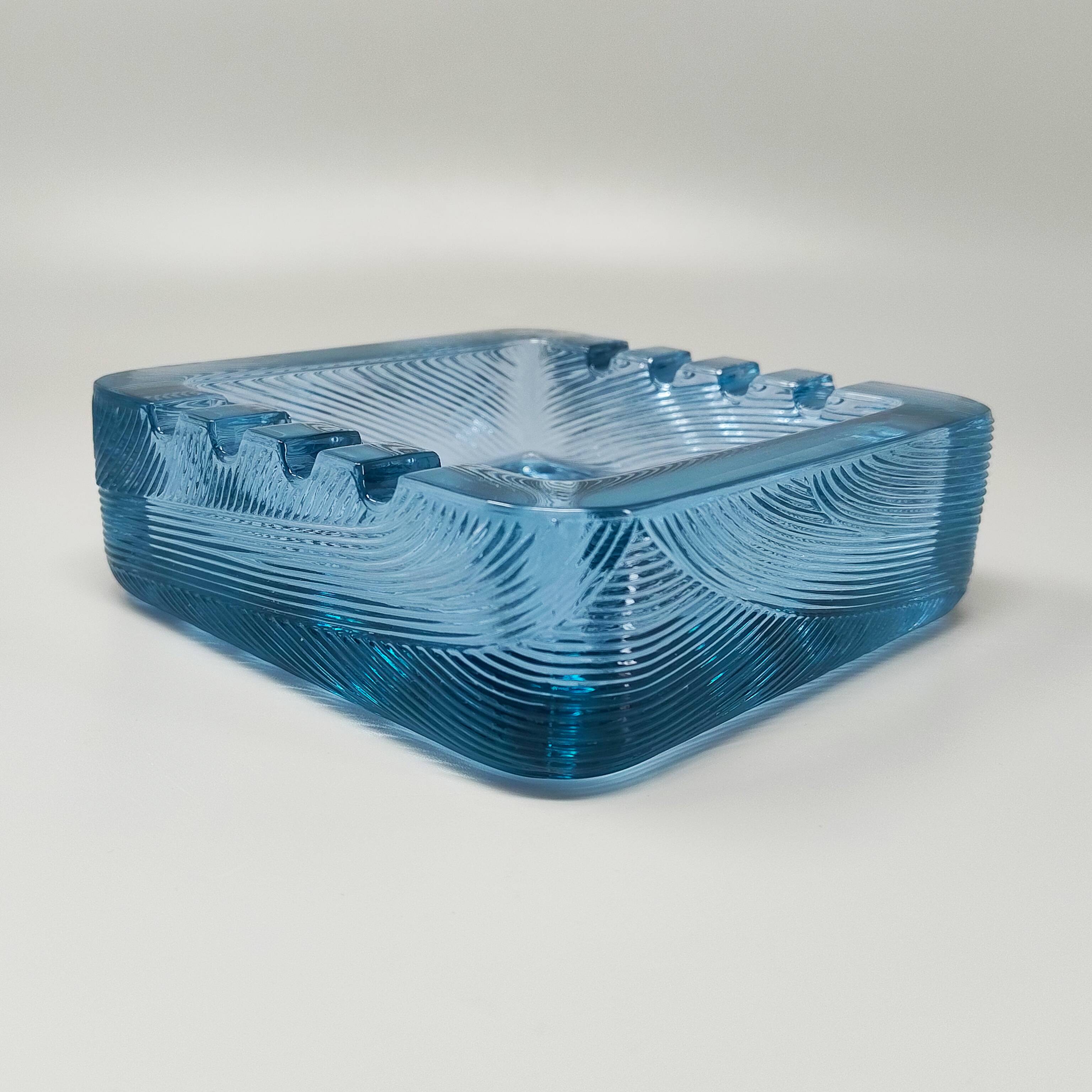 1970s Blue Ashtray by Sergio Asti for Arnolfo di Cambio. Made in Italy