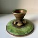 Scandinavian ART DECO candle holder in Bronze with verdigris patina