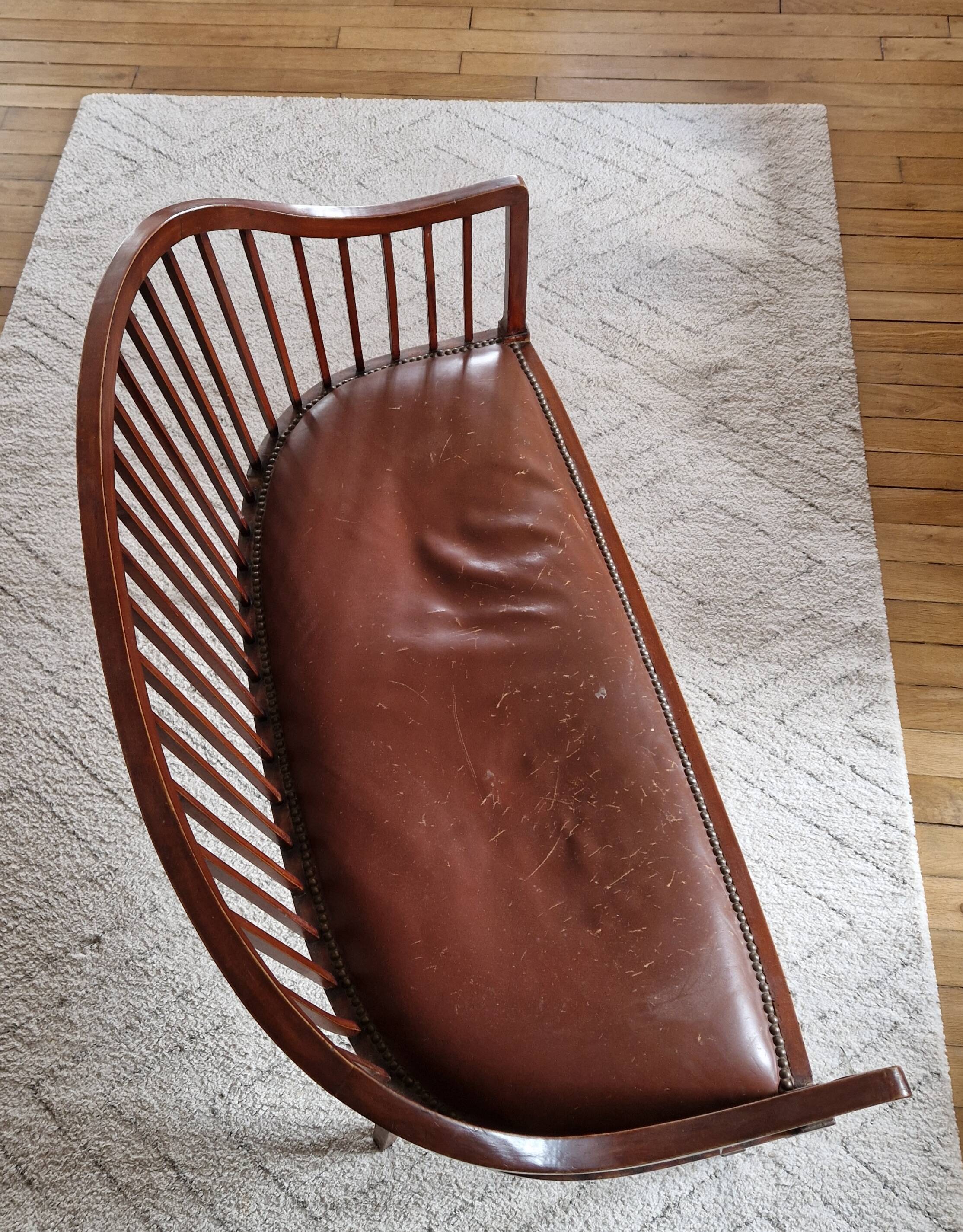 Small Art Deco bench and armchairs in beech, 1930s