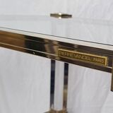 Glass and plexiglass rolling shelf Pierre Vandel