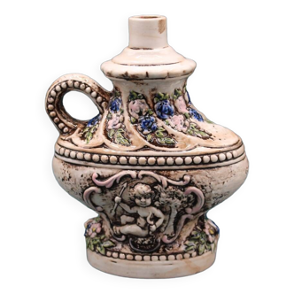 German wine pitcher - embossed ceramic - vintage