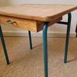 Pair of vintage wood and metal bedside tables