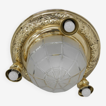 Art Nouveau Flush Mount, 1910s, Restored