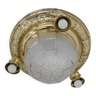 Art Nouveau Flush Mount, 1910s, Restored