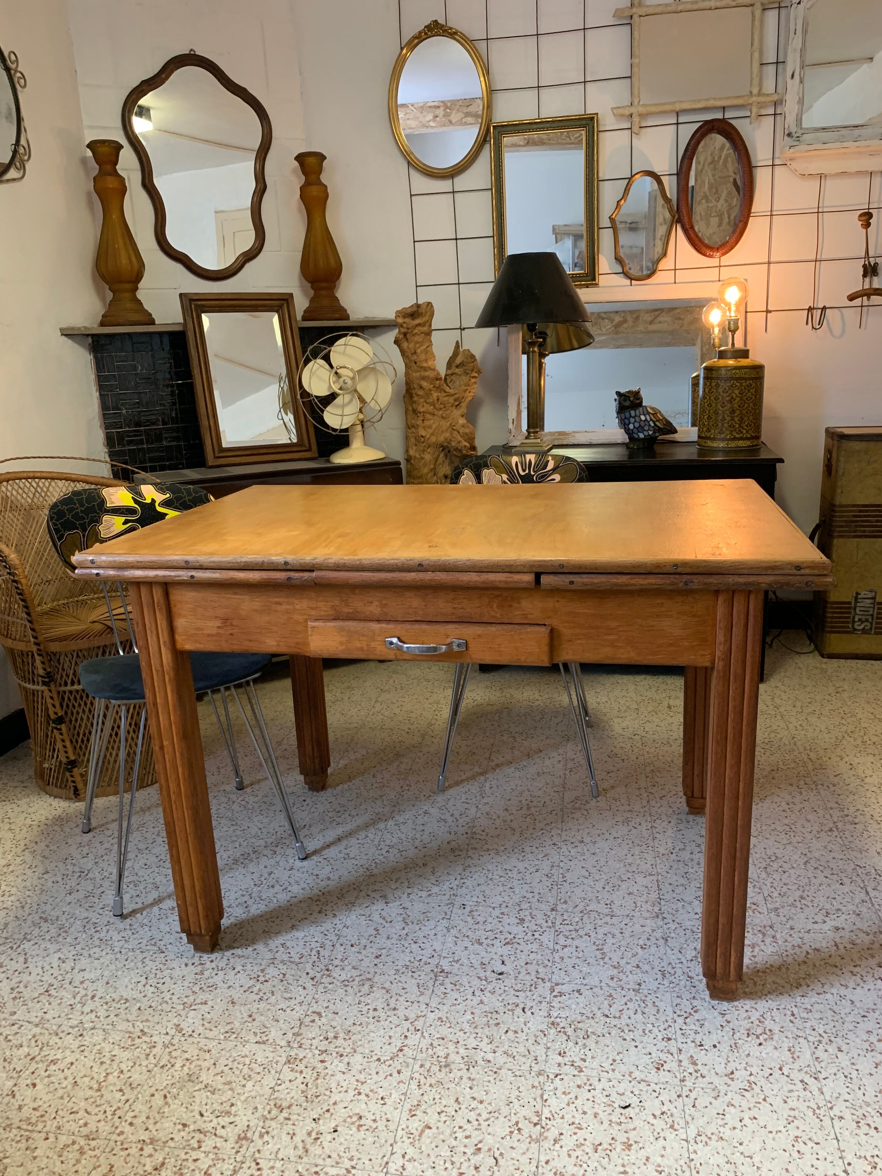 Living table wooden extension vintage