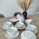 Tea/coffee service in porcelain from Foëcy - Louis Lourioux - vintage 1950s